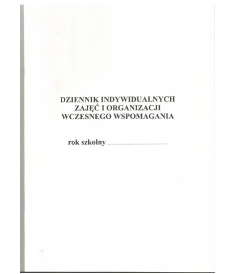 Dziennik indywidualnych zajęć i organizacji wczesnego wspomagania Typograf